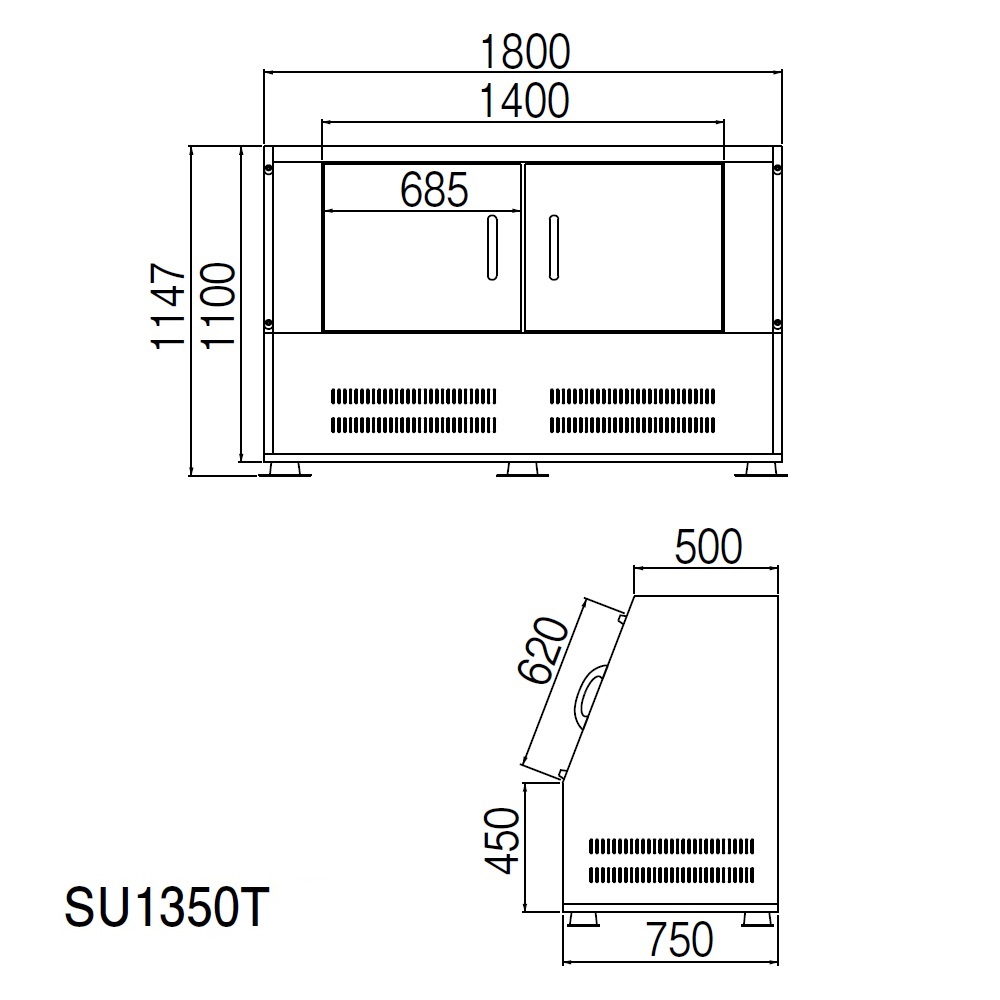 ジャンボステンSU SU1350T 1350L ステンレス 幅1800×奥行750 カイスイマレン（法人限定）
