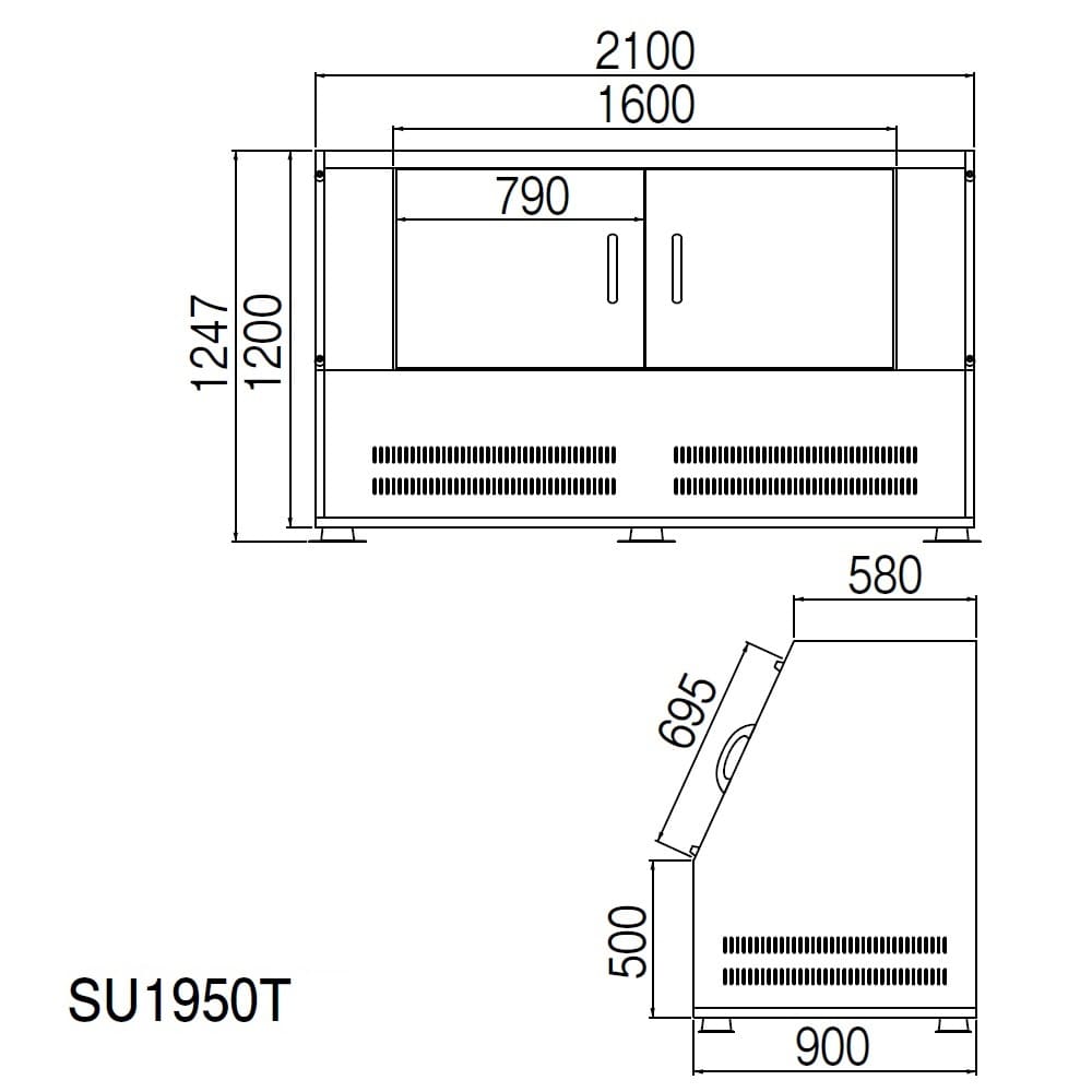 ジャンボステンSU SU1950T 1950L ステンレス 幅2100×奥行900 カイスイマレン（法人限定）