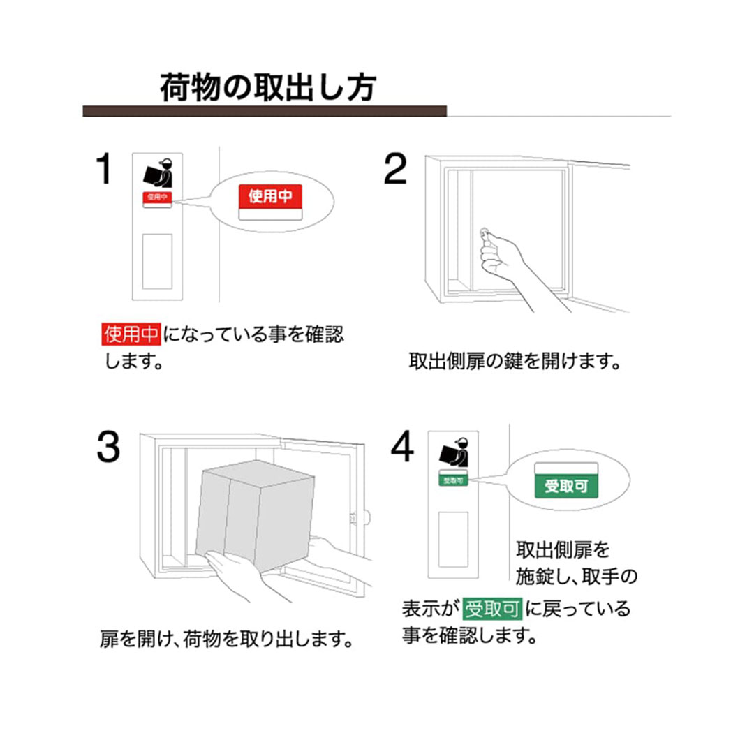 宅配ポスト2433 右開き(R) ラスティブラウン(RB) 前入後出 2433R-RB コーワソニア 宅配ボックス一体型