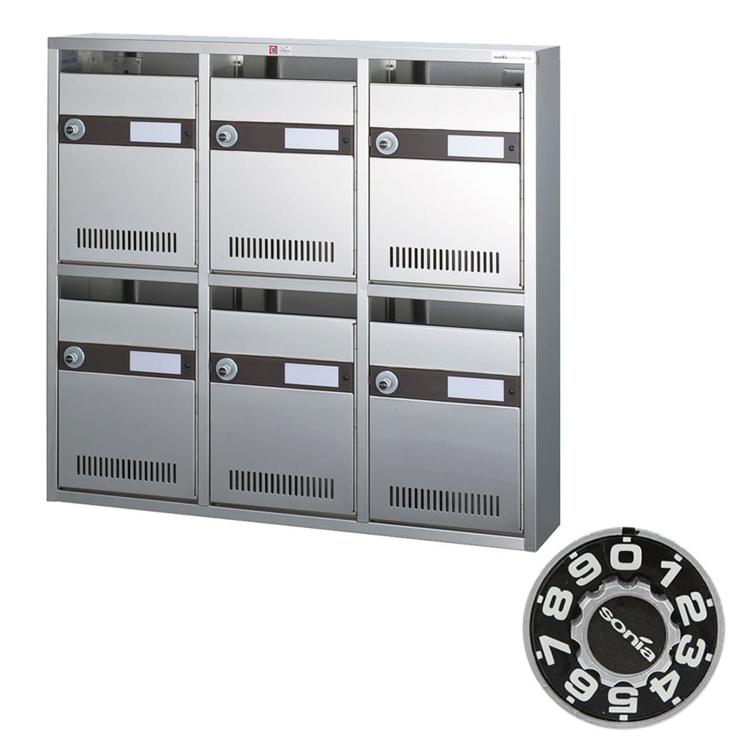 集合郵便受箱 KAM-6 前入前出 ダイヤル錠(3列2段)6世帯 KAMシリーズ コーワソニア