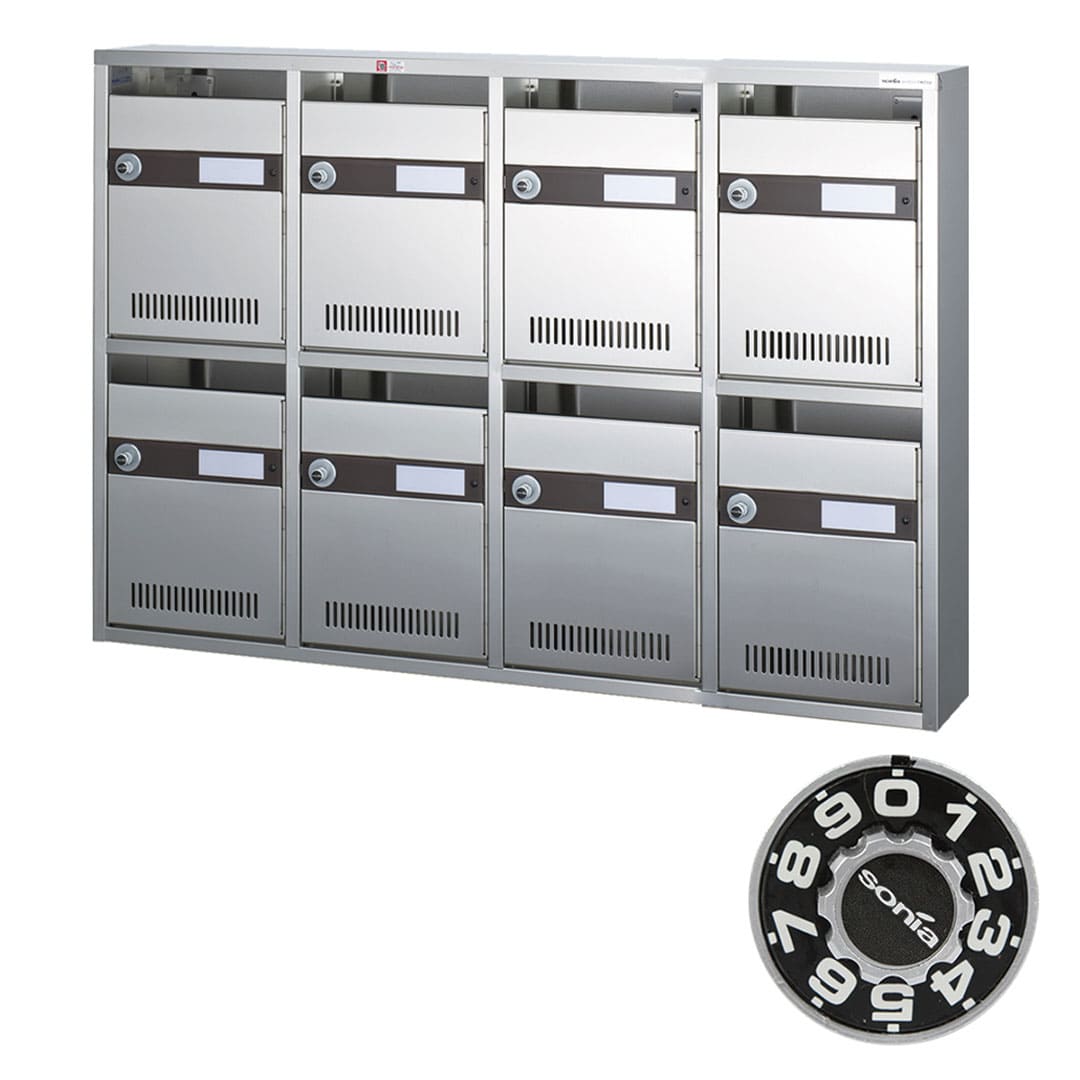 集合郵便受箱 KAM-8 前入前出 ダイヤル錠(4列2段)8世帯 KAMシリーズ コーワソニア