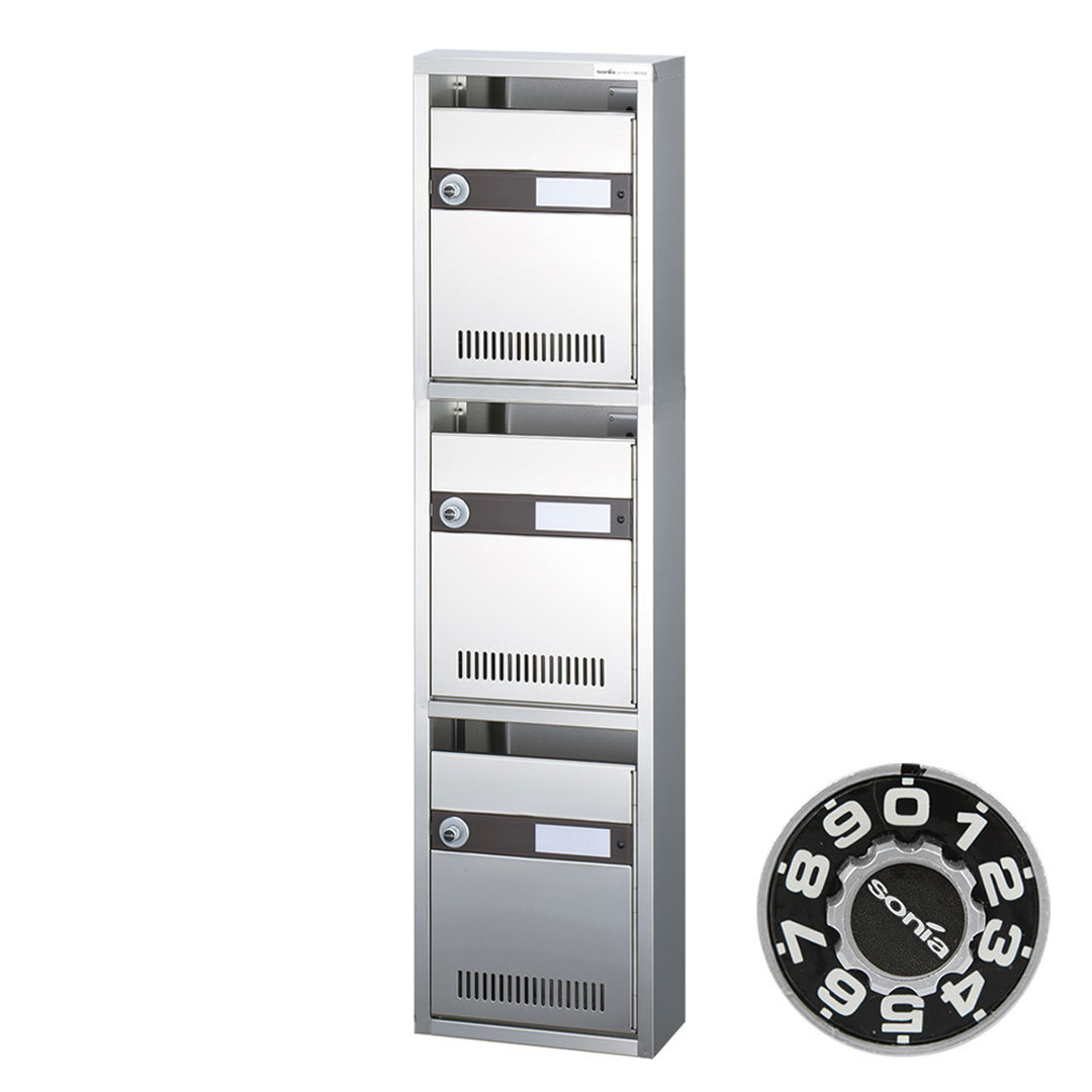 集合郵便受箱 KAM-3 前入前出 ダイヤル錠(1列3段)3世帯 KAMシリーズ コーワソニア