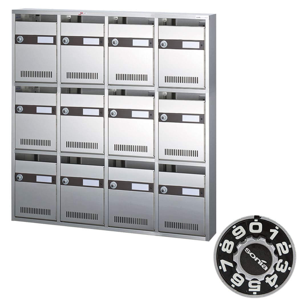 集合郵便受箱 KAM-12 前入前出 ダイヤル錠(4列3段)12世帯 KAMシリーズ コーワソニア