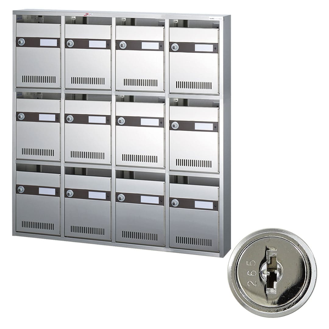 集合郵便受箱 KAM-12 前入前出 シリンダー錠(4列3段)12世帯 KAMシリーズ コーワソニア