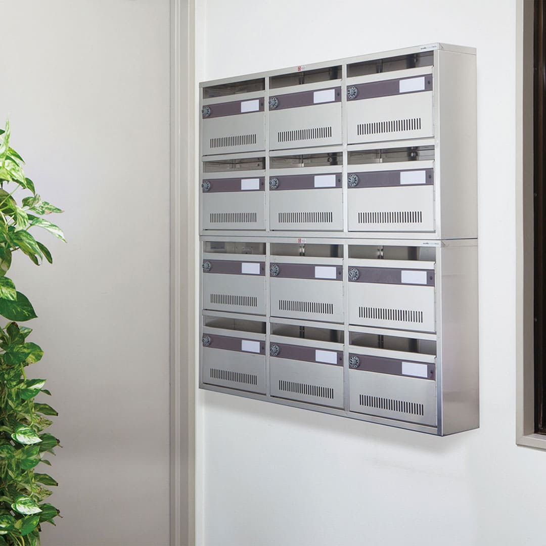 集合郵便受箱 AM-B4 前入前出 ラッチ錠（2列2段）4世帯  AM-Bシリーズ  コーワソニア