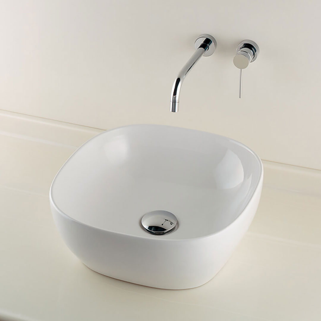 丸型洗面器 Claytan(クレイタン)置き型 洗面器 陶器製 カウンター設置 カクダイ #CL-8748AC