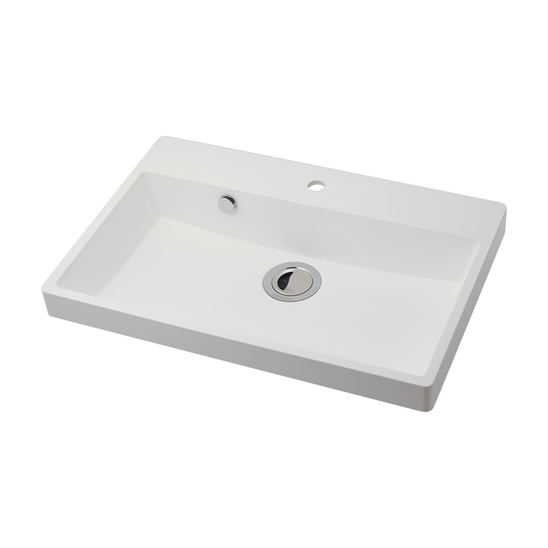 食洗面器 半埋め オーバーフロー付 ポリエステル系人工大理石 CORPOSO(コルポーゾ) 493-210 カクダイ