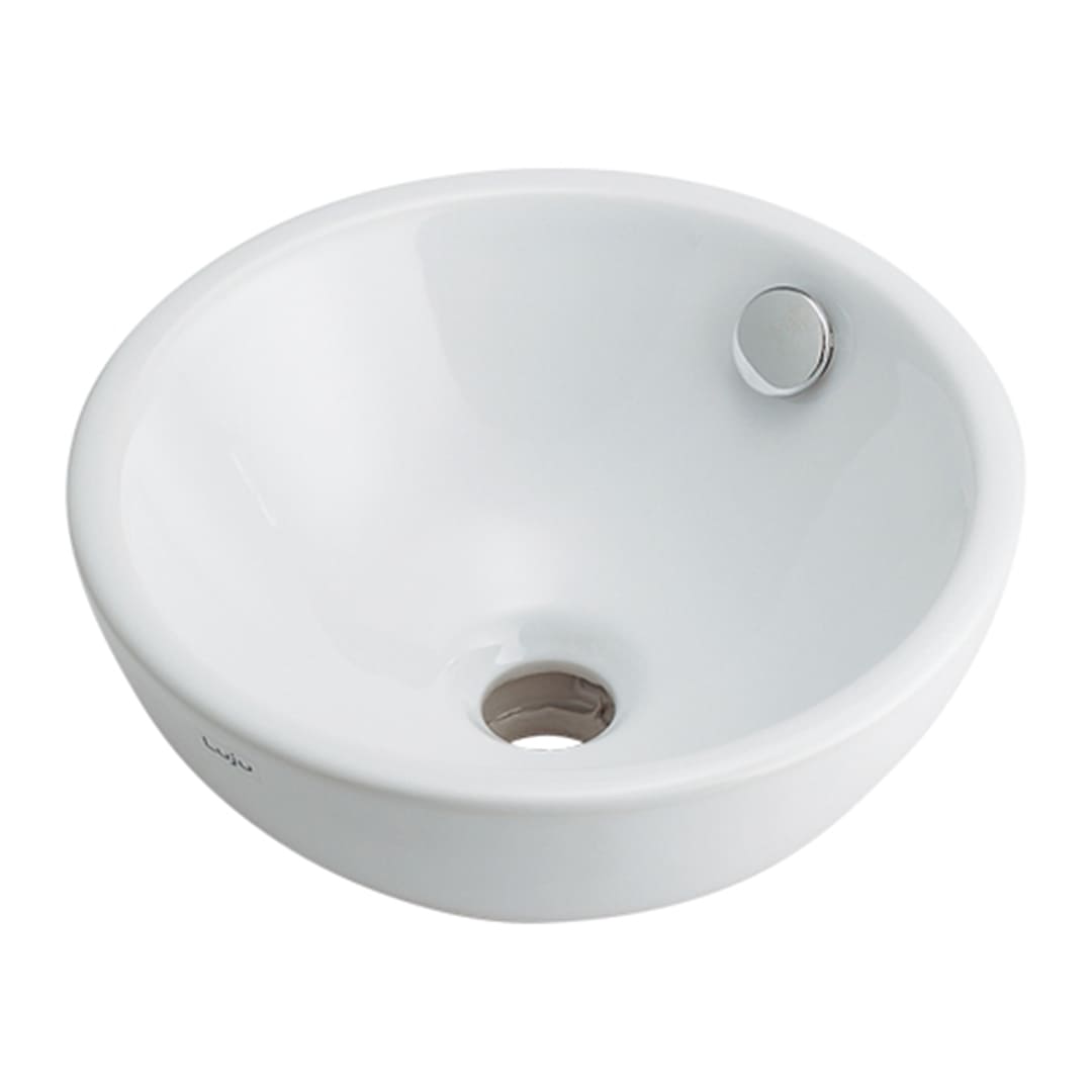 丸型手洗器 置型 陶器製 オーバーフロー付き Luju(リュウジュ)493-018  カクダイ