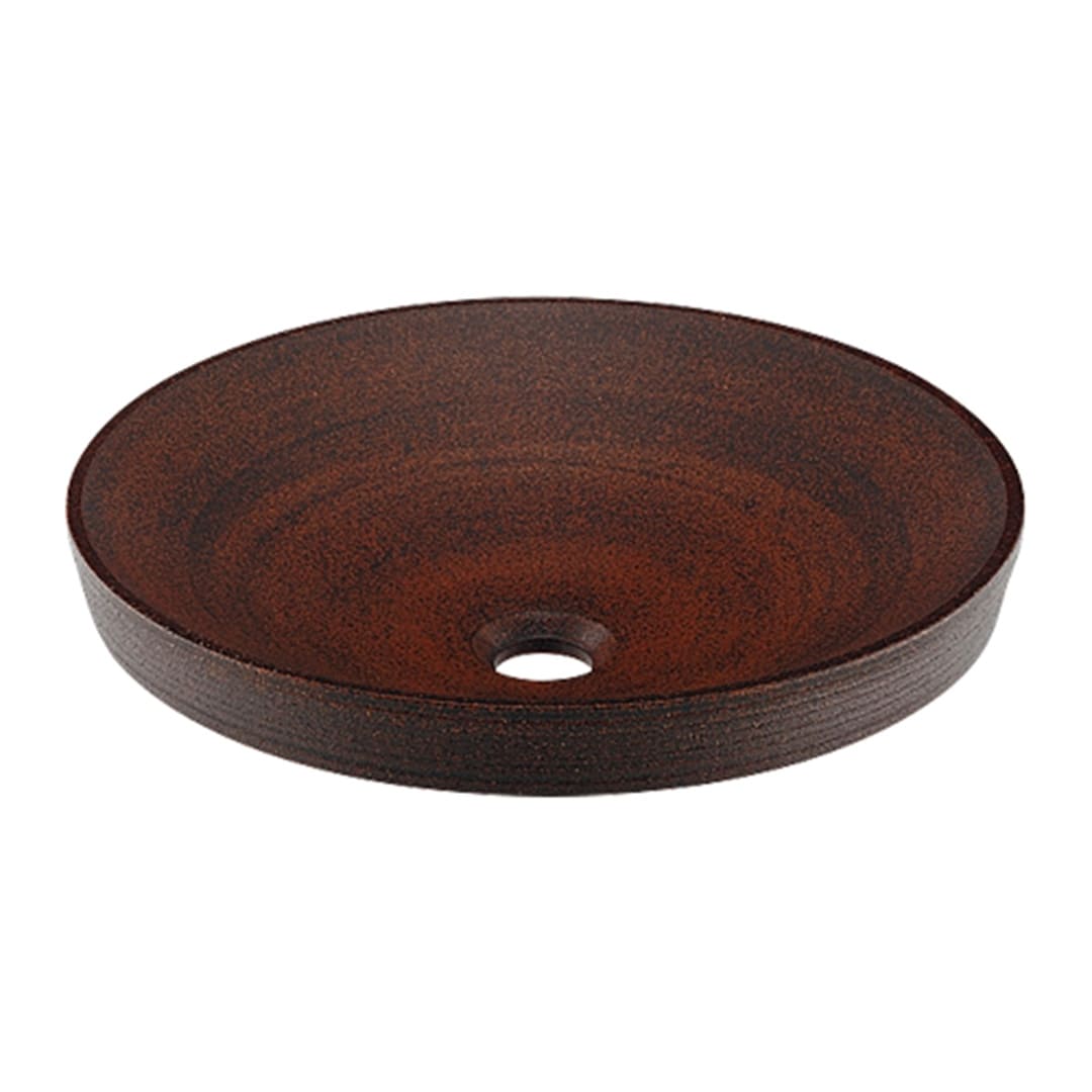 丸型洗面器 瑠珠 Luju (リュウジュ) 陶器製 半埋め 493-014-M 窯肌 カクダイ