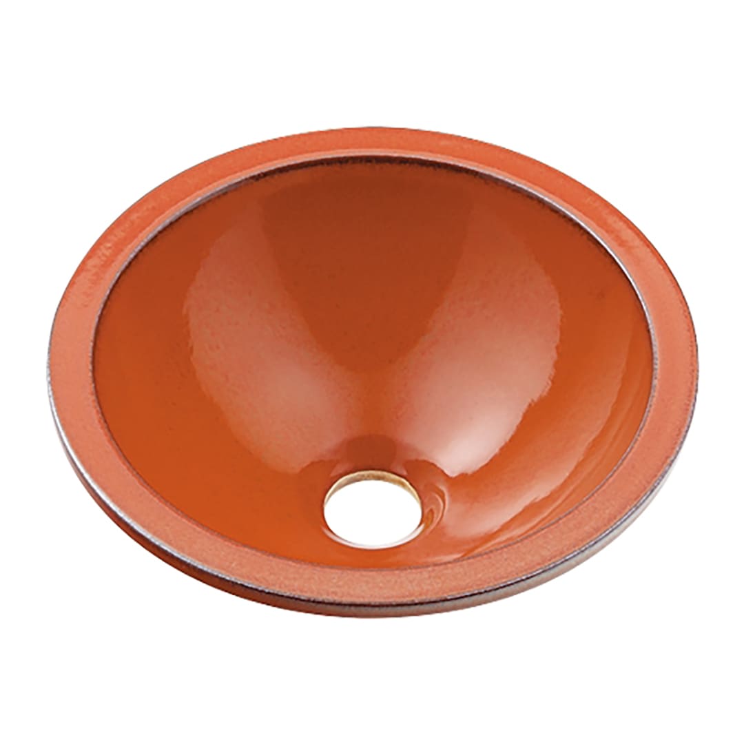 丸型 手洗器 鉄赤 瑠珠 Luju オーバーカウンター 陶器製 493-013-R カクダイ KAKUDAI