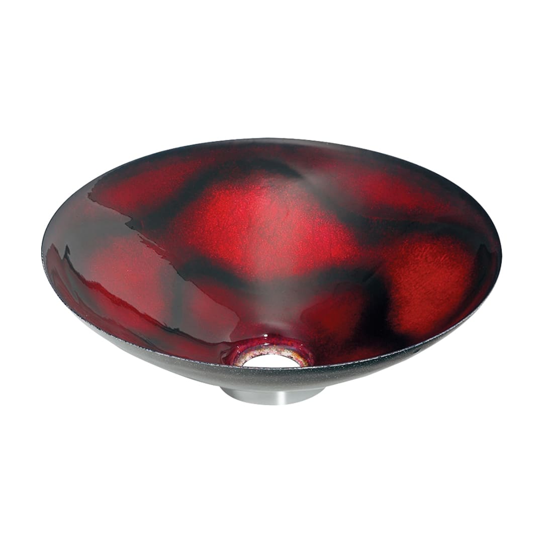 丸型 手洗器 赤透 絢 あやね 置型 七宝製 493-047-R 手洗ボウル カクダイ KAKUDAI