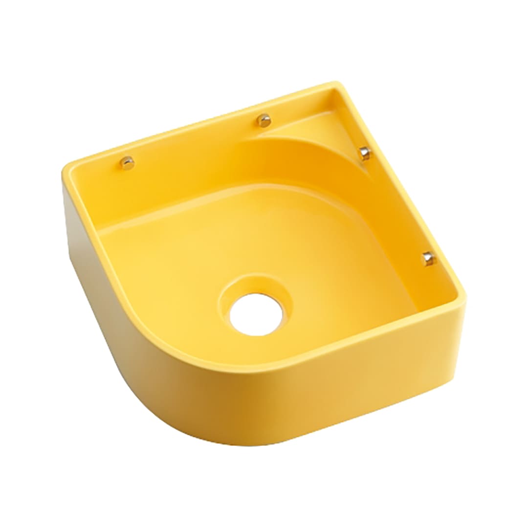 壁掛 手洗器 イエロー MINO ミーノ 陶器製 493-048-Y 手洗ボウル カクダイ KAKUDAI