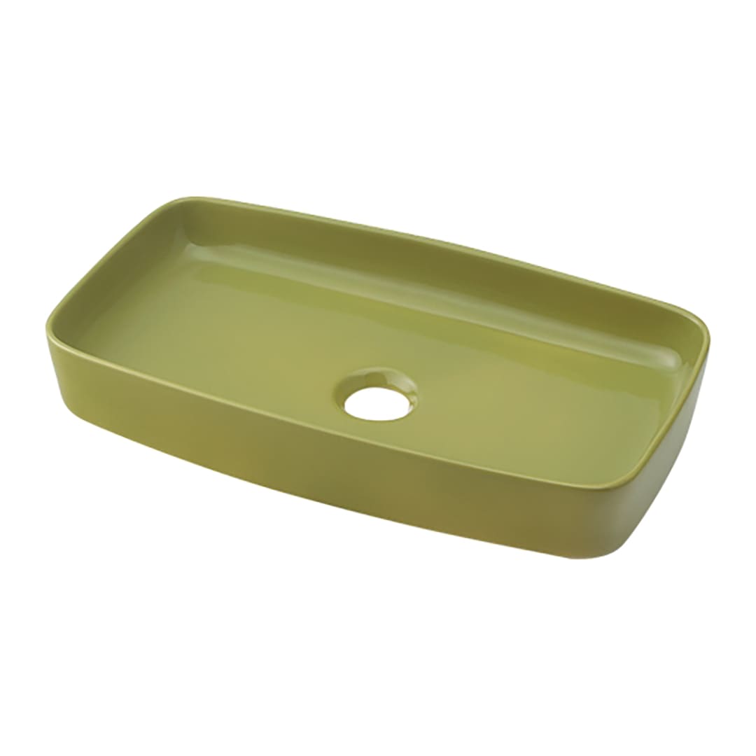 角型 手洗器 ピスタチオ MINO ミーノ 置型 陶器製 493-073-GR カクダイ KAKUDAI