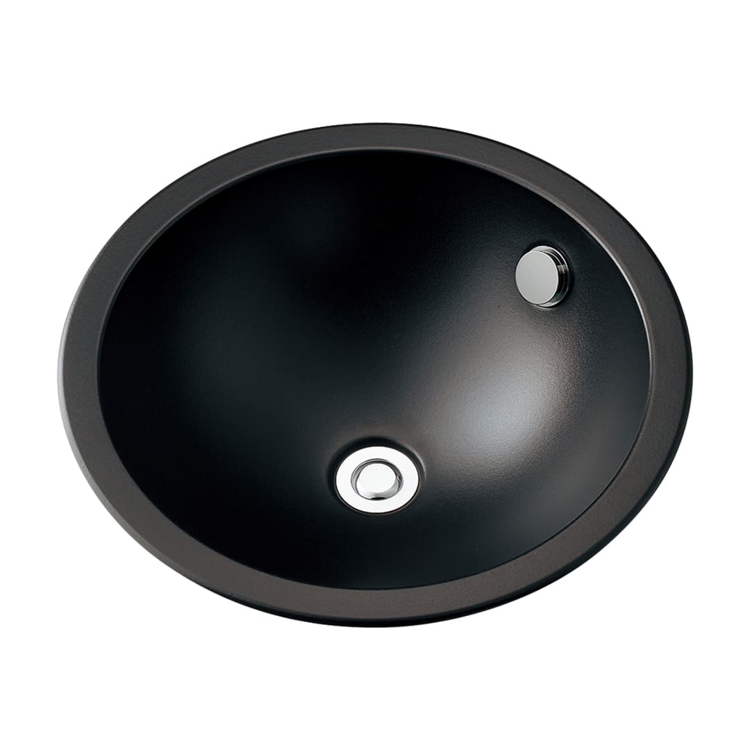 ホーロー洗面器 マットブラック 鉄穴 かんな 493-127-D (後継品: 493-341-MD ) カクダイ