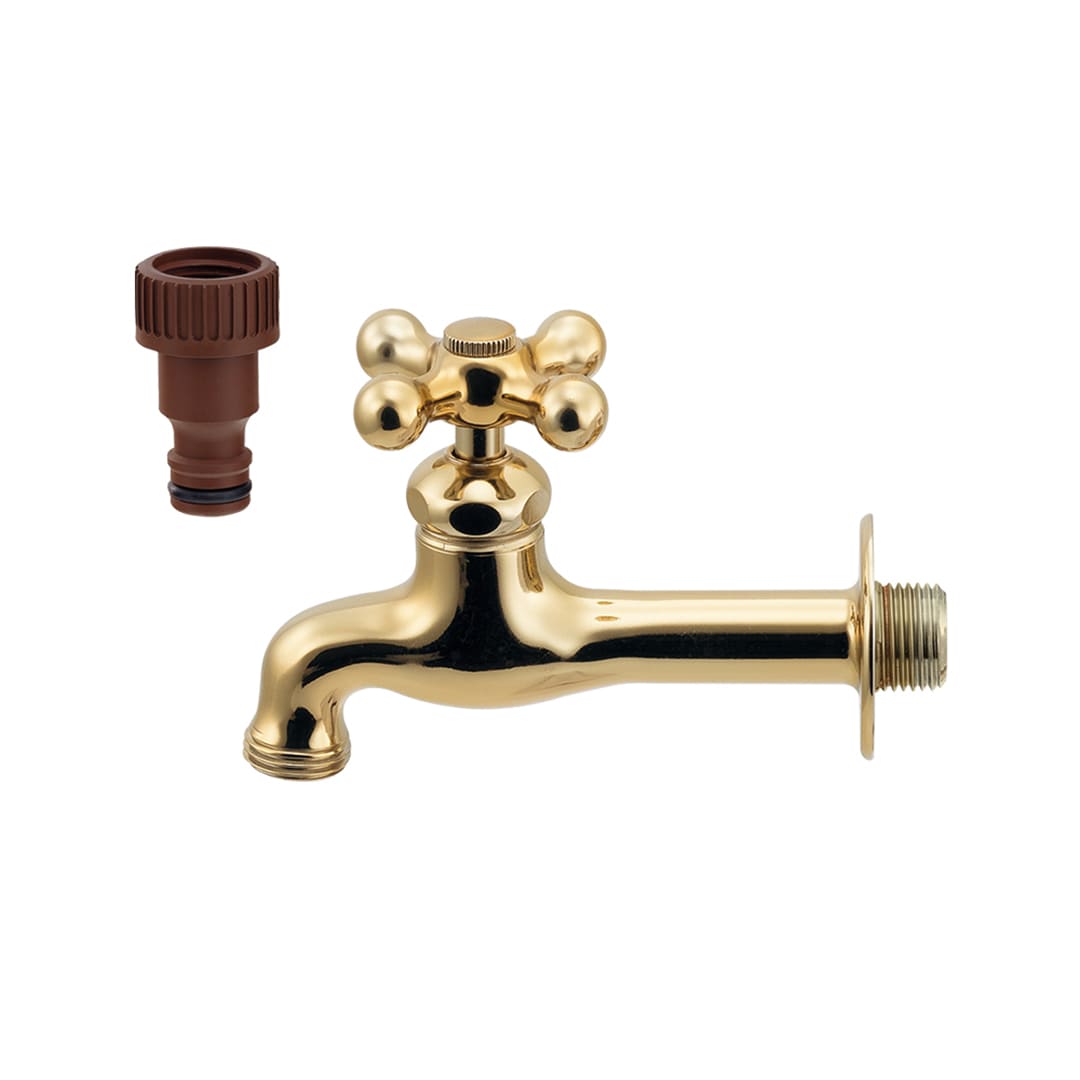 胴長横水栓 アンティークゴールド JIS認定 逆流防止機能 702-033-13 (後継品: 701-121B-AG ) カクダイ