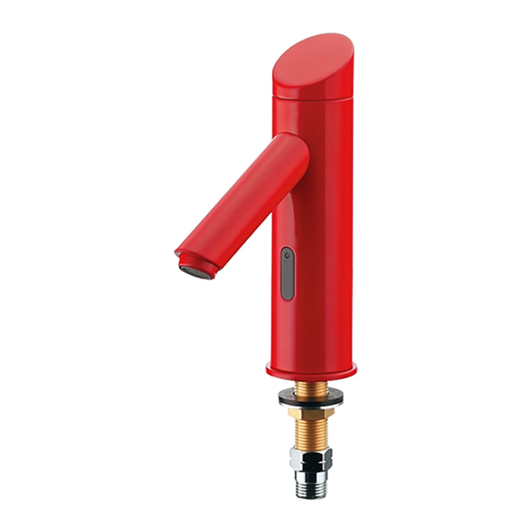 センサー水栓 レッド 能 単水栓 手洗水栓 電池式 713-370-R カクダイ KAKUDAI
