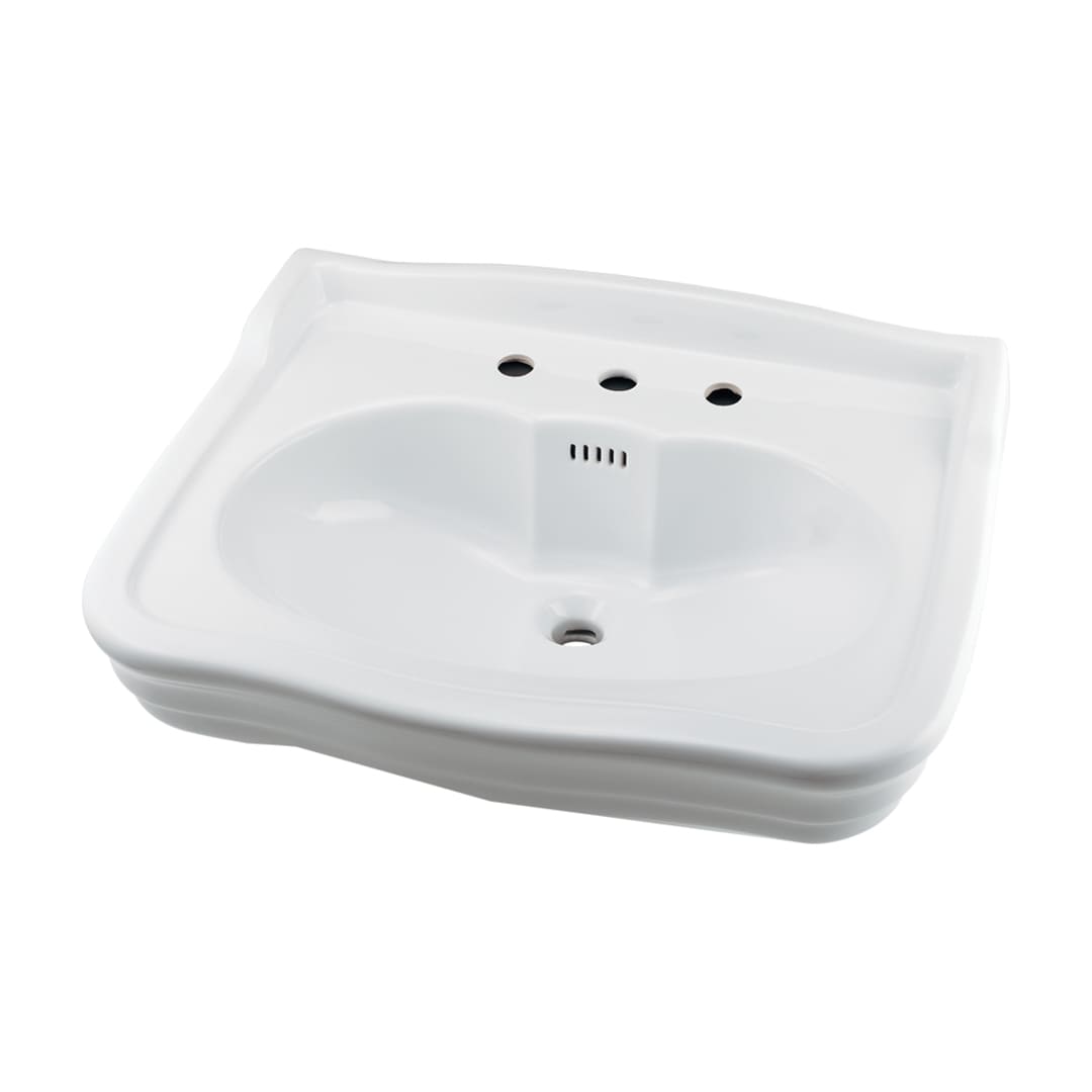 壁掛 洗面器 3ホール  オーバーフロー付 陶器製 #LY-493215 カクダイ KAKUDAI