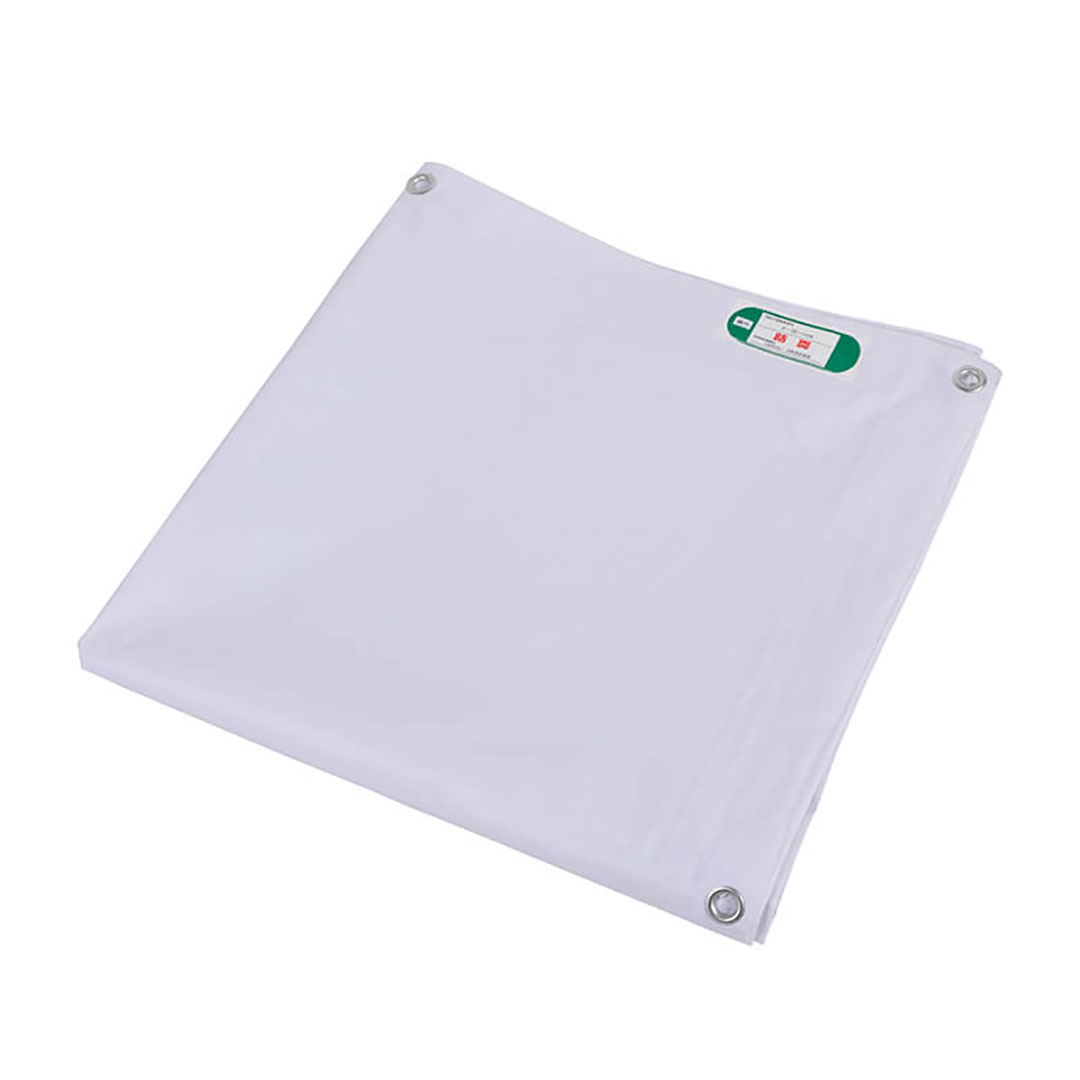 白防炎シート 1.8×1.8(m) 450P 軽量エコタイプ 日本防炎協会適合品 工事 野積みカバー 建設 建築 間仕切