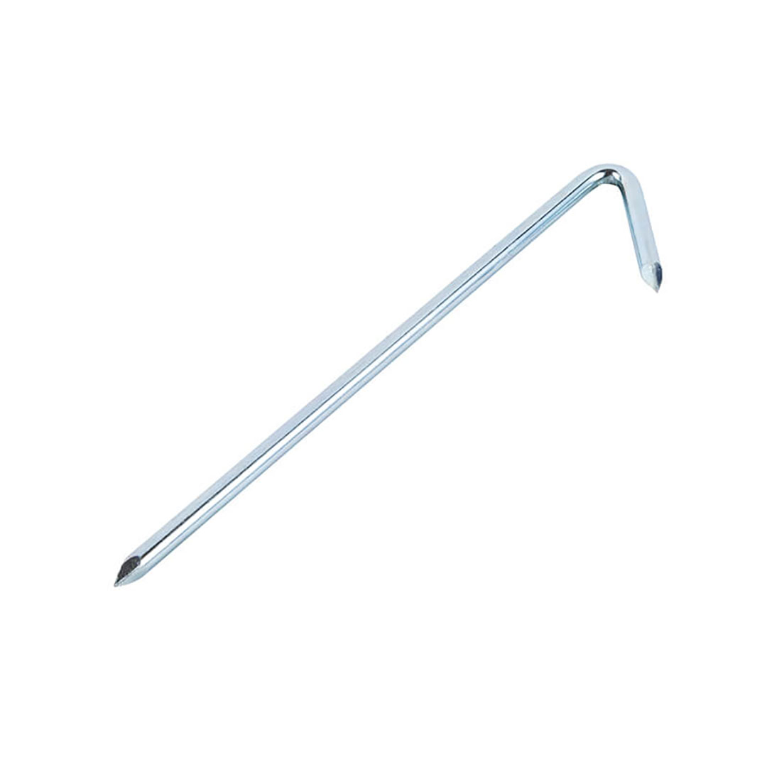 ロープ杭 J型 6×150（mm）【ケース販売】200個入 ロープ設置用 鉄 杭 ロープ止め ロープピン 区画 KM