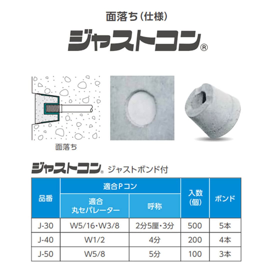 ジャストコン Pコン穴埋め栓 面落ち 【ケース販売】 500個入 J-30