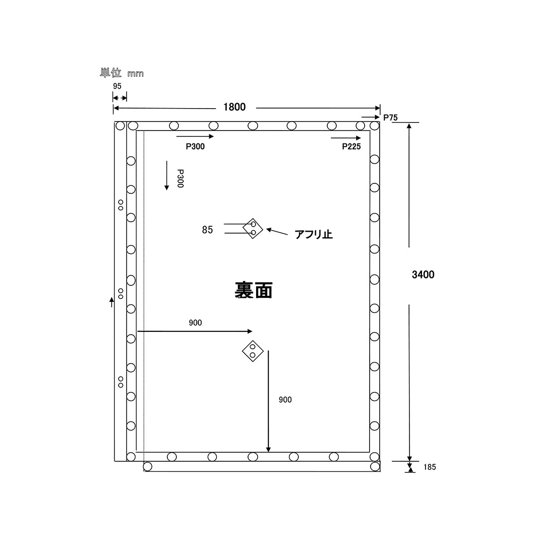防音シート 厚手タイプ 1.8×3.4（m） 日本防炎協会適合品　工事 建設 足場 仮設 防炎認定 灰色 KMネクスト