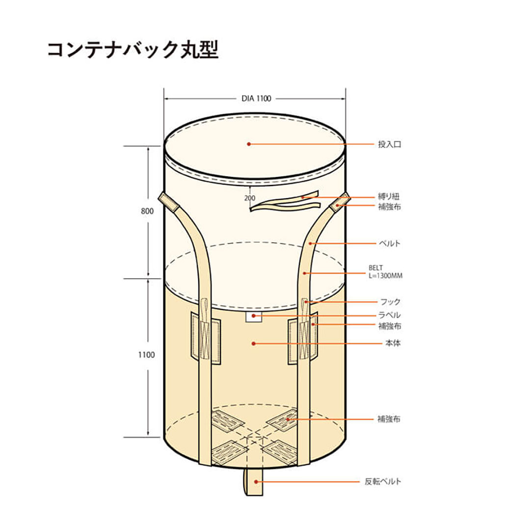 コンテナバッグ 丸型 【ケース販売】 10枚入