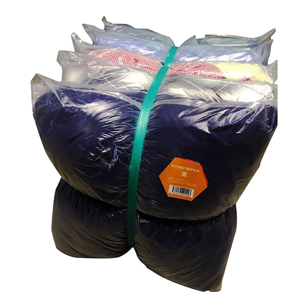 濃色ウエス 30cm角【ケース販売】10kg入(2kg×5梱包) リサイクル生地 拭き取り 黒ウエス
