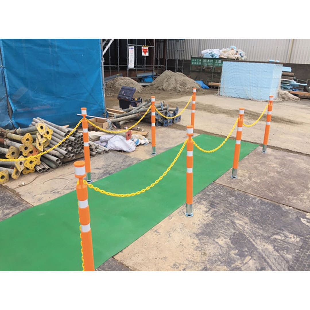 パッチンスタンドR オレンジ/白 AR-1452【ケース販売】10本入 敷鉄板 ポール 区画整理 進入禁止 アラオ