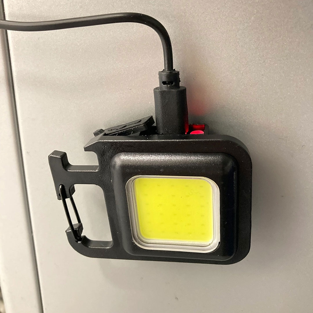 キーチェーンライト AR-4280-2 ライト 軽量 携帯 電池不要 カラビナ状 手のひらサイズ アラオ