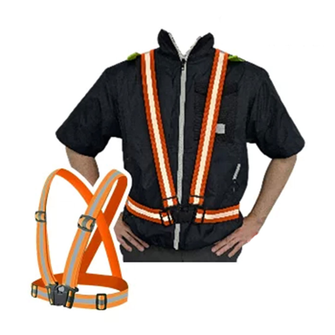 伸縮安全ベスト オレンジ【ケース販売】10枚セット 夜光 ベスト 安全 チョッキ ポリベスト KMネクスト