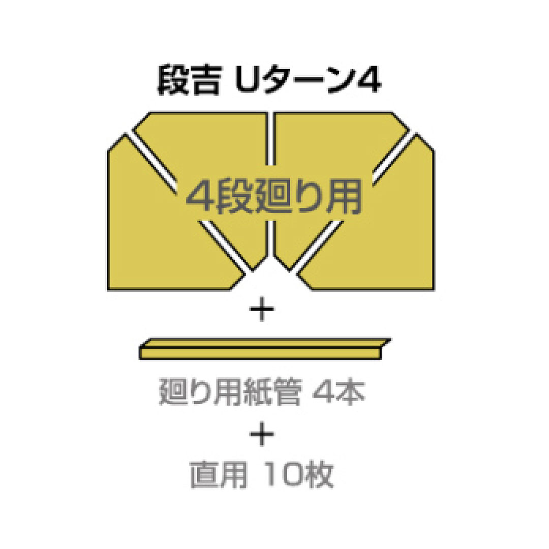段吉 Uターン4 階段養生材【ケース販売】直用10枚 4段廻り4枚入 N46-021 屋内 養生 エムエフ KM