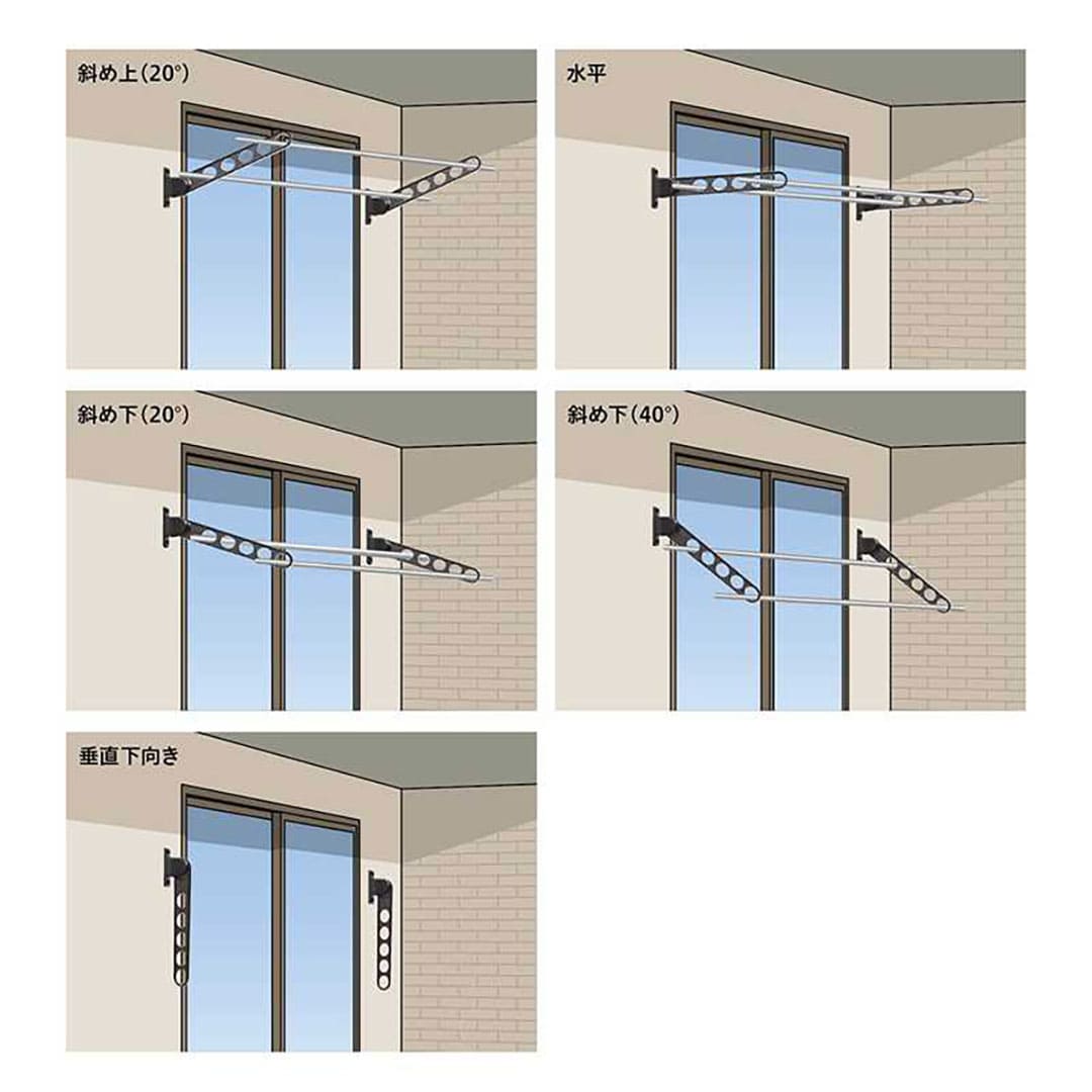 ホスクリーン RK型(窓壁用) RK-55 ST 550mm ステンカラー 川口技研 屋外 物干金物 取付パーツ付属