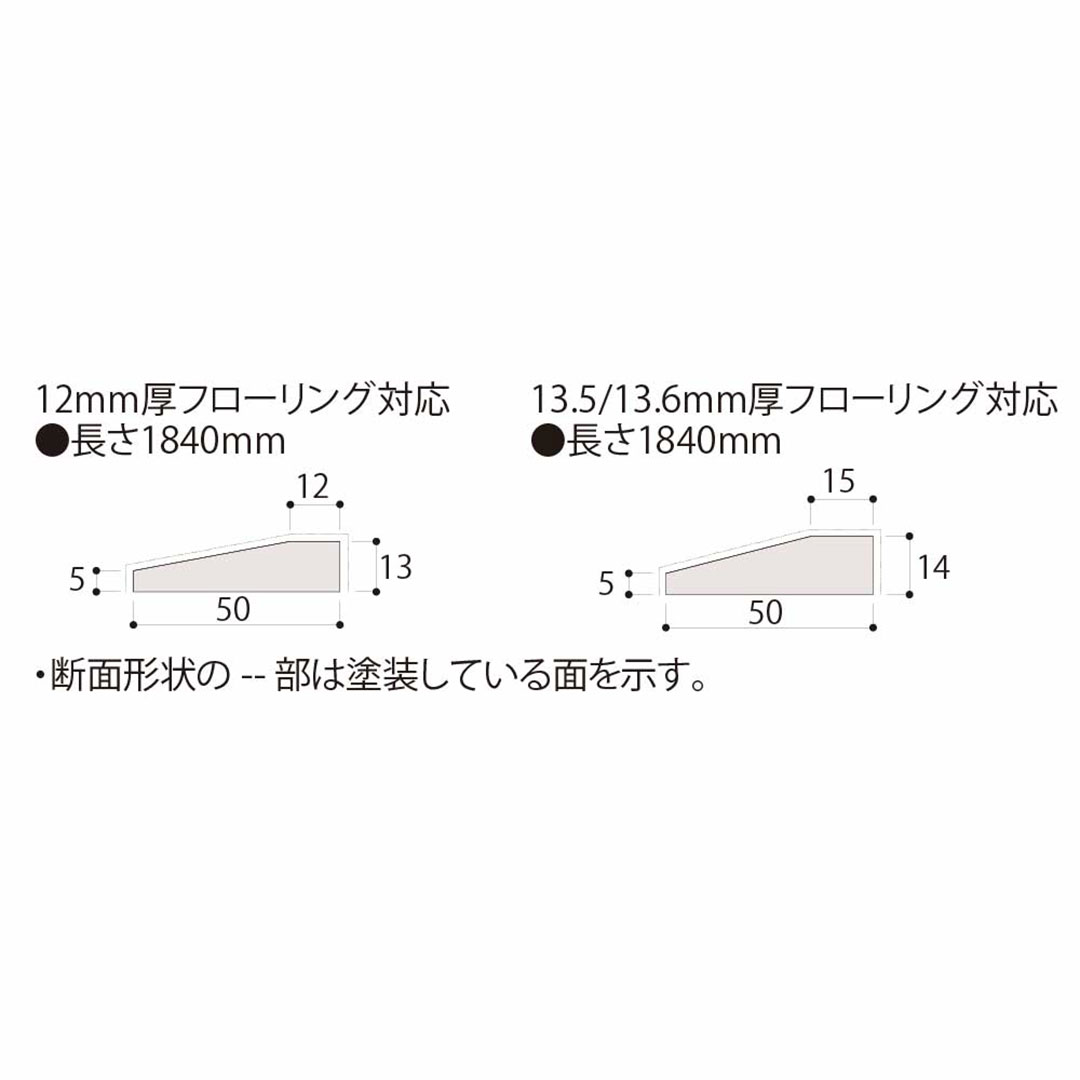 見切り部材 台形 13.5/13.6mm厚用 FMU-40DB ディープブラック色【ケース販売】4本入 床造作材 永大産業 EIDAI