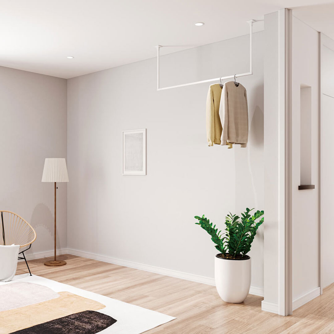 ホスクリーン BAR型 BAR1-4518-W ホワイト H450×W1820 川口技研 室内用 物干金物（法人限定）