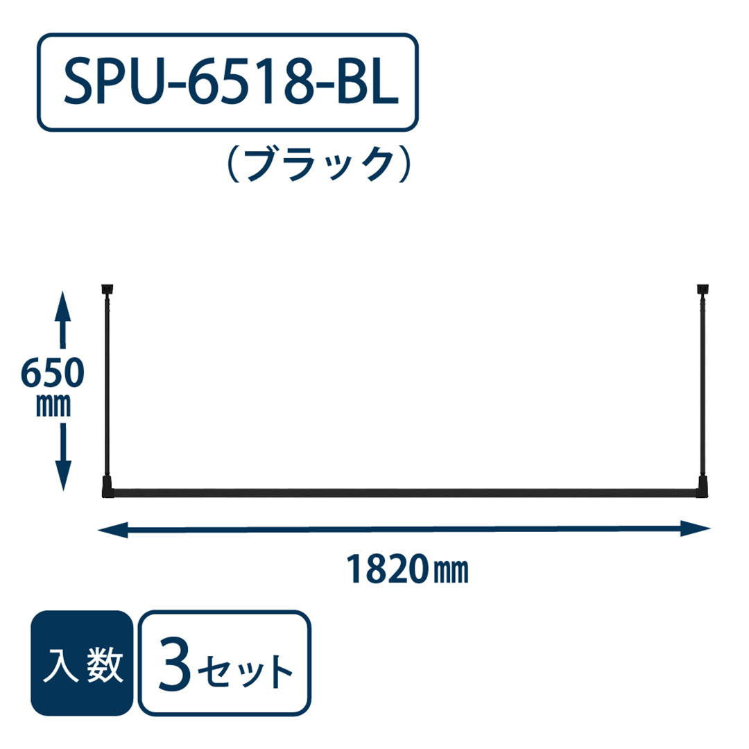 ホスクリーン SPU型(軒天用) SPU-6518-BL ブラック H650×W1820【ケース販売】3セット入【最低購入数：2ケース～】川口技研 屋外用 物干金物（法人限定）