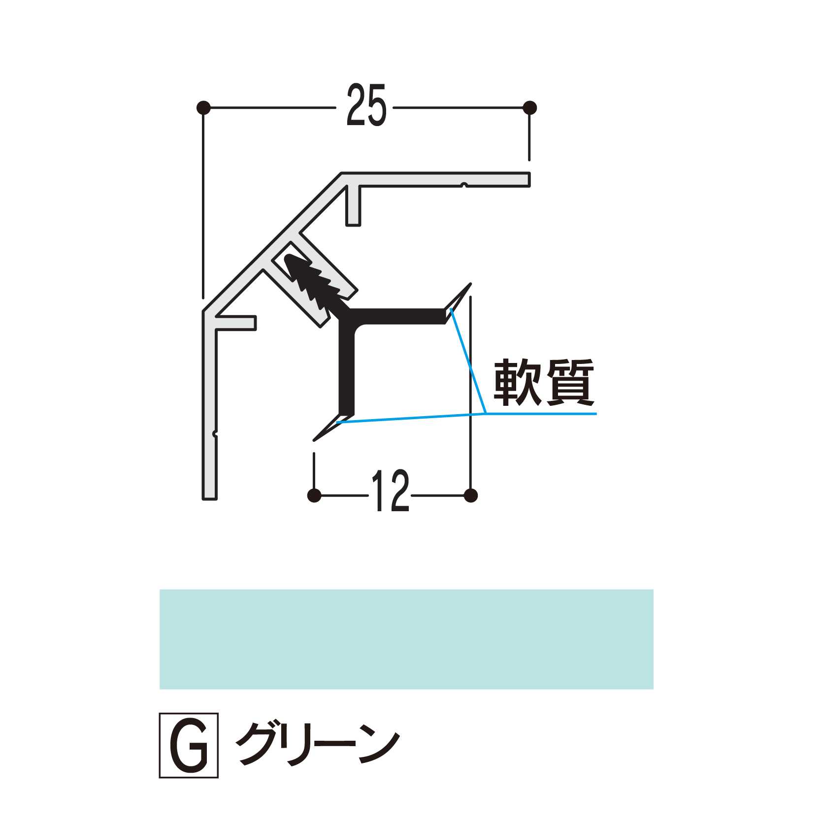 バスパネル 入隅Ｓ グリーン 3000mm LESLG3【ケース販売】20本 浴室用天井 壁装材