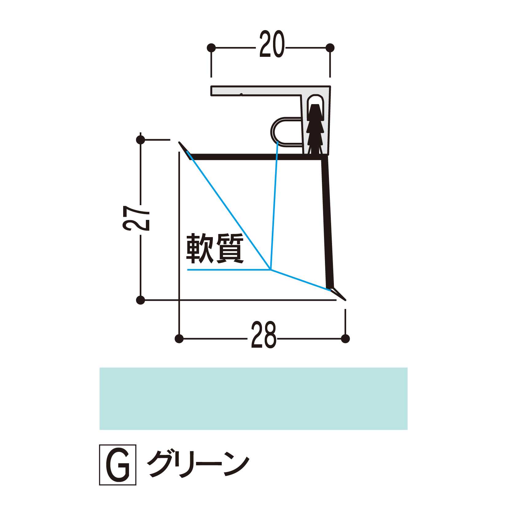 バスパネル 入隅 グリーン 3000mm LE-LG3【ケース販売】20本 浴室用天井 壁装材