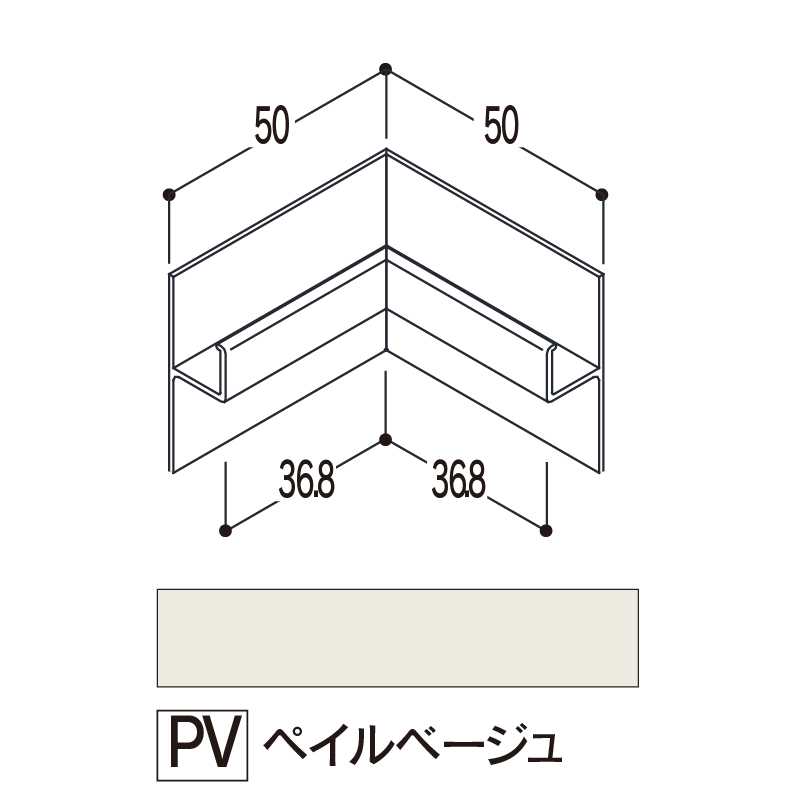 バスパネルカウンター 見切用 入隅 ペイルベージュCMCPV【ケース販売】5個 浴室用天井 壁装材