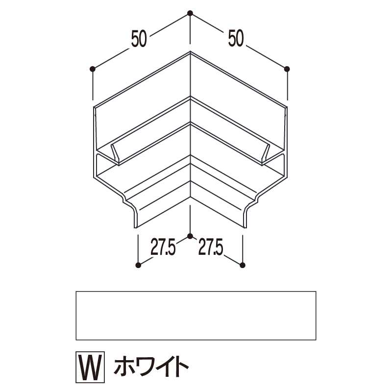 バスパネル 水切2型用 入隅 ホワイトLWCW【ケース販売】5個 浴室用天井 壁装材