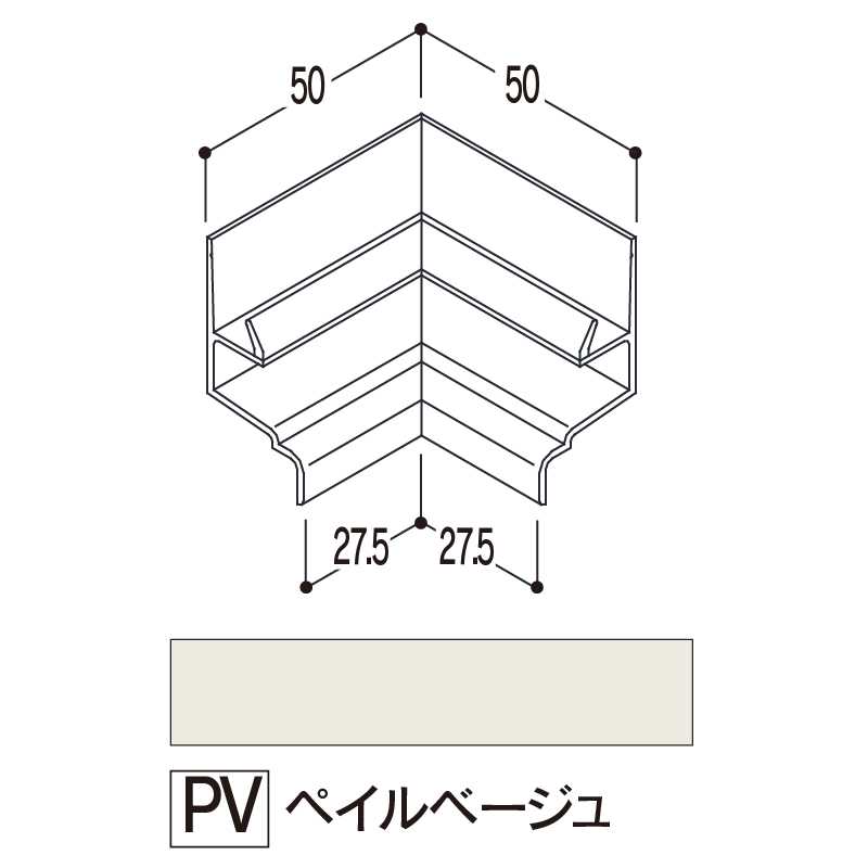 バスパネル 水切2型用 入隅 ペイルベージユLWCPV【ケース販売】5個 浴室用天井 壁装材