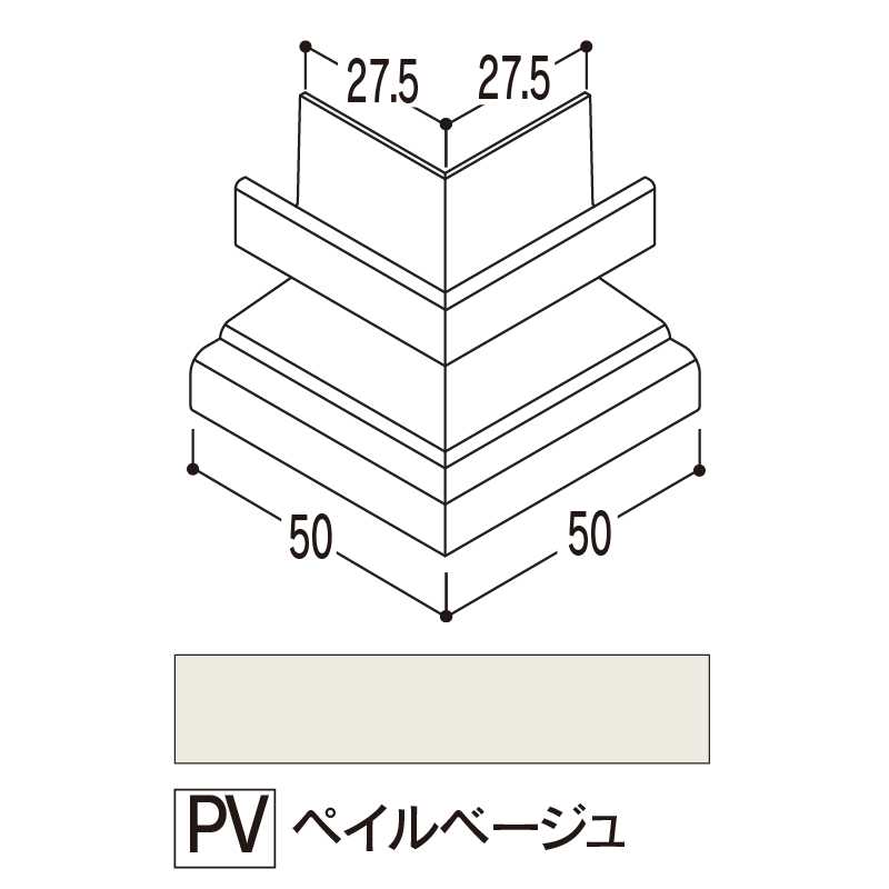 バスパネル 水切2型用 出隅 ペイルベージユ LWDPV【ケース販売】5個 浴室用天井 壁装材