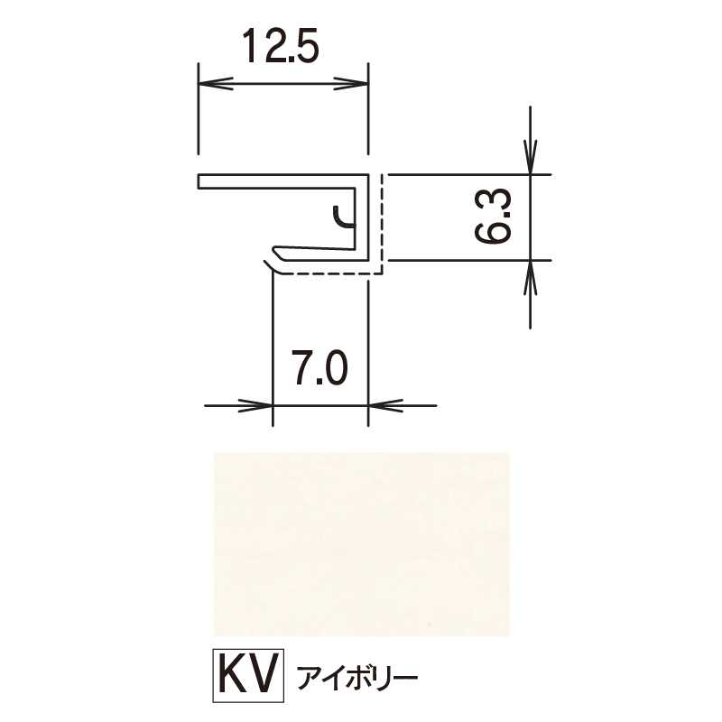 鏡面 アルパレージ用 見切 アイボリー 2450mm AM2KV【ケース販売】20本 壁面 化粧パネル 内装