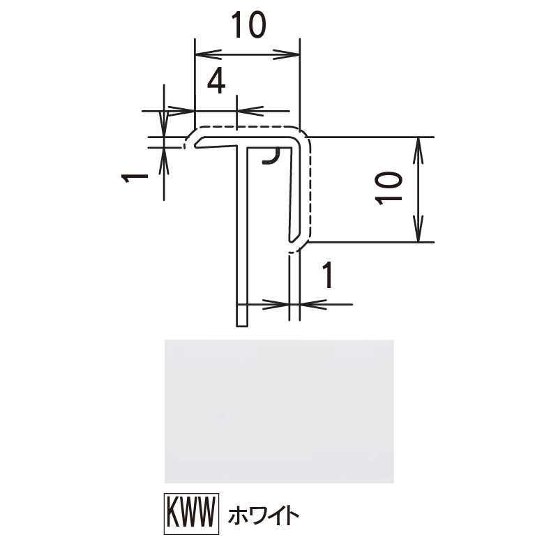 鏡面 アルパレージ用 出隅 ホワイト 2450mm AD2KWW【ケース販売】20本 壁面 化粧パネル 内装