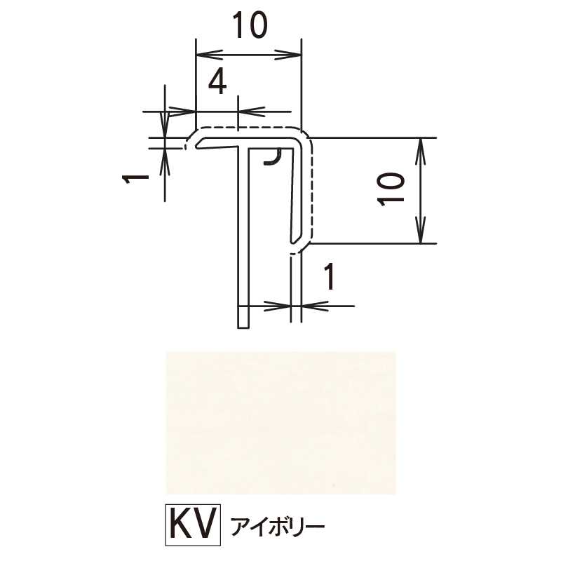 鏡面 アルパレージ用 出隅 アイボリー 2450mm AD2KV【ケース販売】20本 壁面 化粧パネル 内装