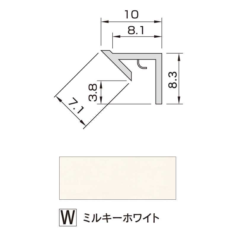 アルパレージ用 入隅 ミルキーホワイト 2450mm AE2W【ケース販売】20本 壁面 化粧パネル 内装 浴室 水廻り