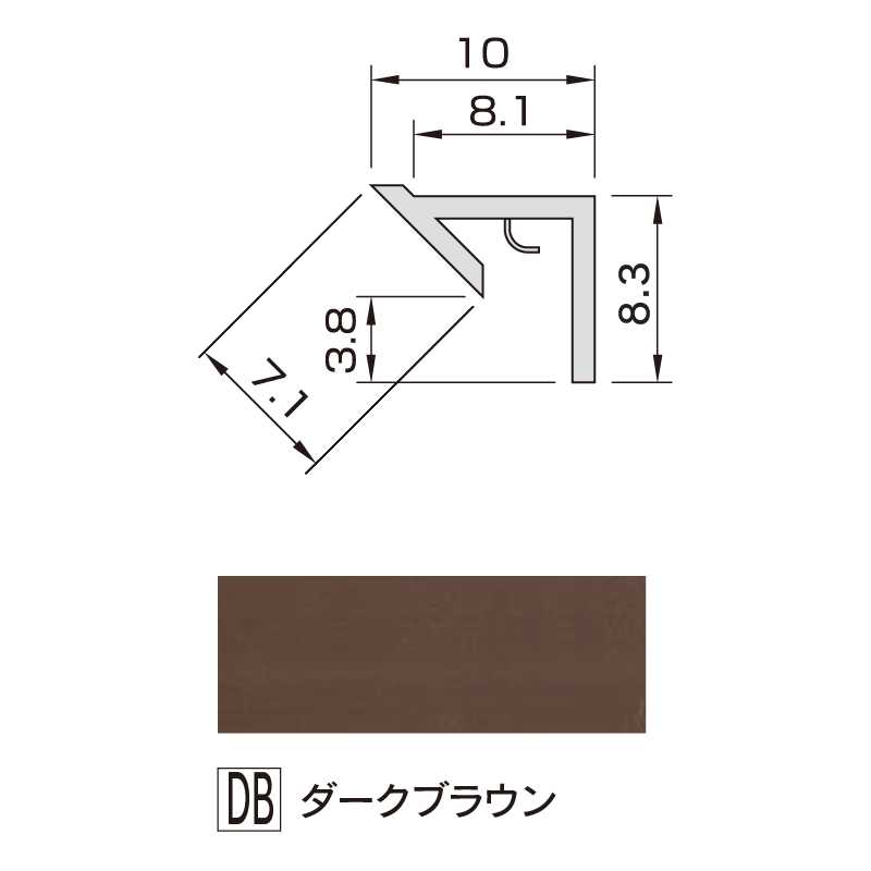 アルパレージ用 入隅 ダークブラウン 2450mm AE2DB【ケース販売】20本 壁面 化粧パネル 内装 浴室 水廻り