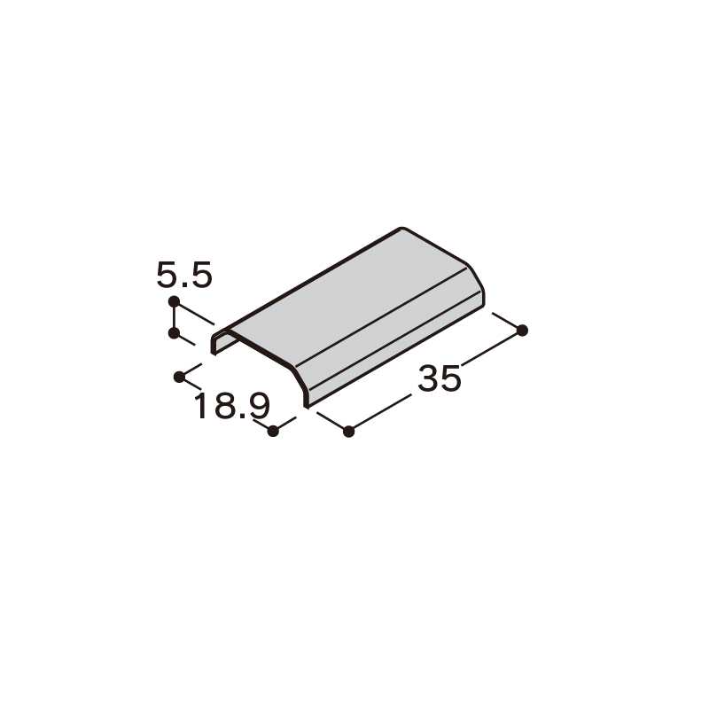 フラット見切 ジョイントカバー 35×18.9×5.5mm FRMJV 【ケース販売】20個縁切り部材 フクビ