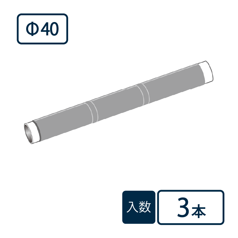 先付けタイプ 塩ビ管一体型 Φ40 ベンソン 配管防音材 おとなし君【ケース販売】3本入 早川ゴム