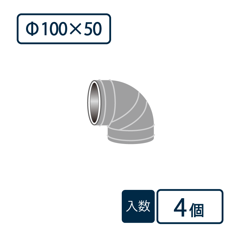 先付けタイプ 継手 90°エルボ Φ100×50 ベンソン 配管防音材 おとなし君 塩ビ管一体型【ケース販売】4個入 早川ゴム