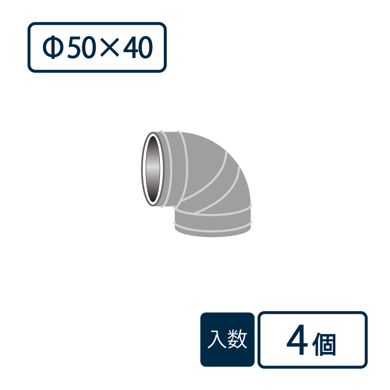 先付けタイプ 継手 90°エルボ Φ50×40 ベンソン 配管防音材 おとなし君 塩ビ管一体型【ケース販売】4個入 早川ゴム
